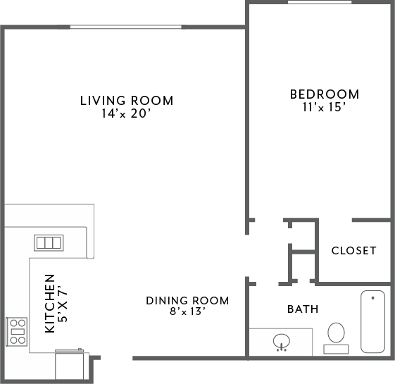 Monor_1Bed1Bath_850 Floor Plan 3
